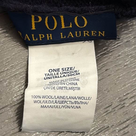 Polo Ralph Lauren Navy Blue Wool American Flag RL\'67 Ribbed Knit Beanie Hat main image 12
